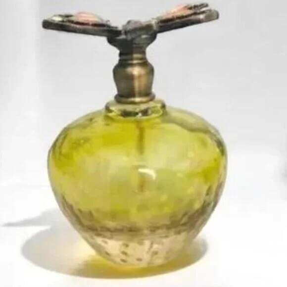 Vintage Dragonfly Glass Jeweled Perfume Bottle - Picture 2 of 7